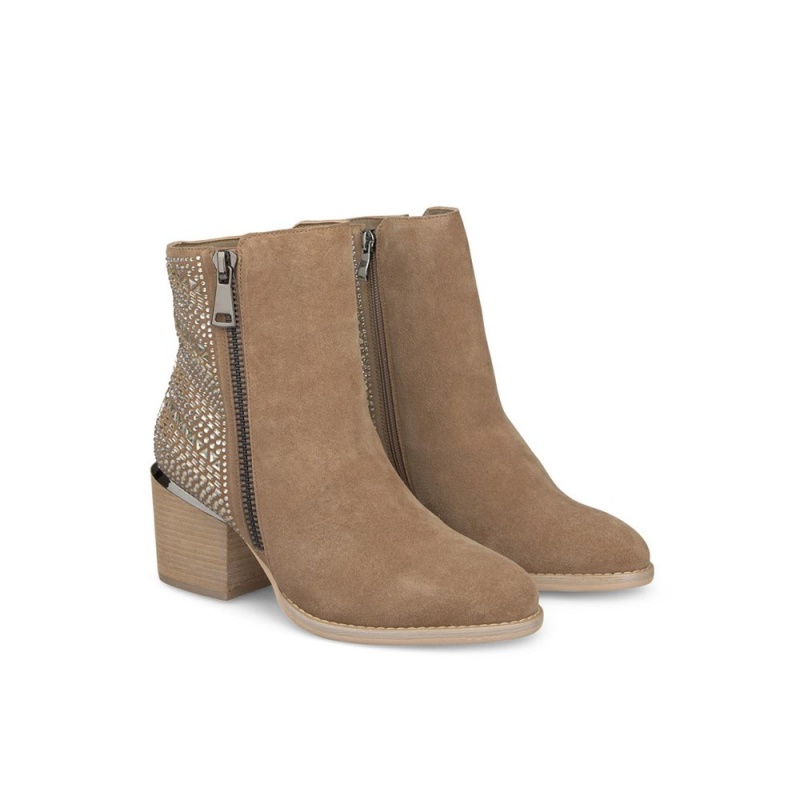 Bottines Alma En Pena Back Ornament Bootie Beige Femme | PWN-22500753